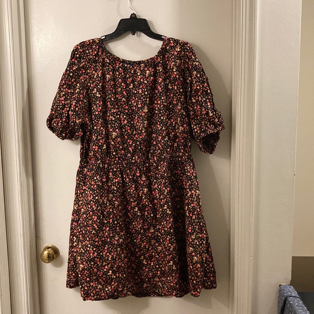 Old Navy black floral cut out dress